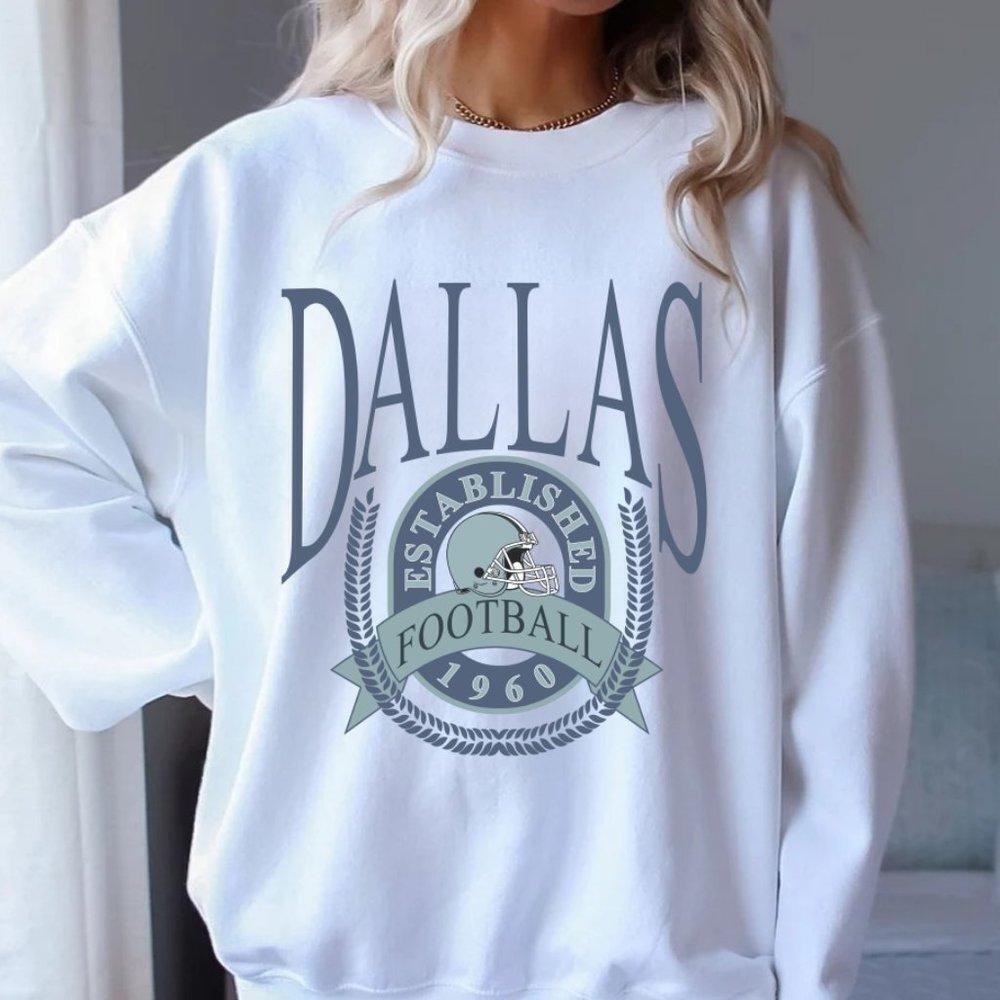 Dallas Cowboys 1960 White Sweatshirt, Dallas Football Sport Sweater
